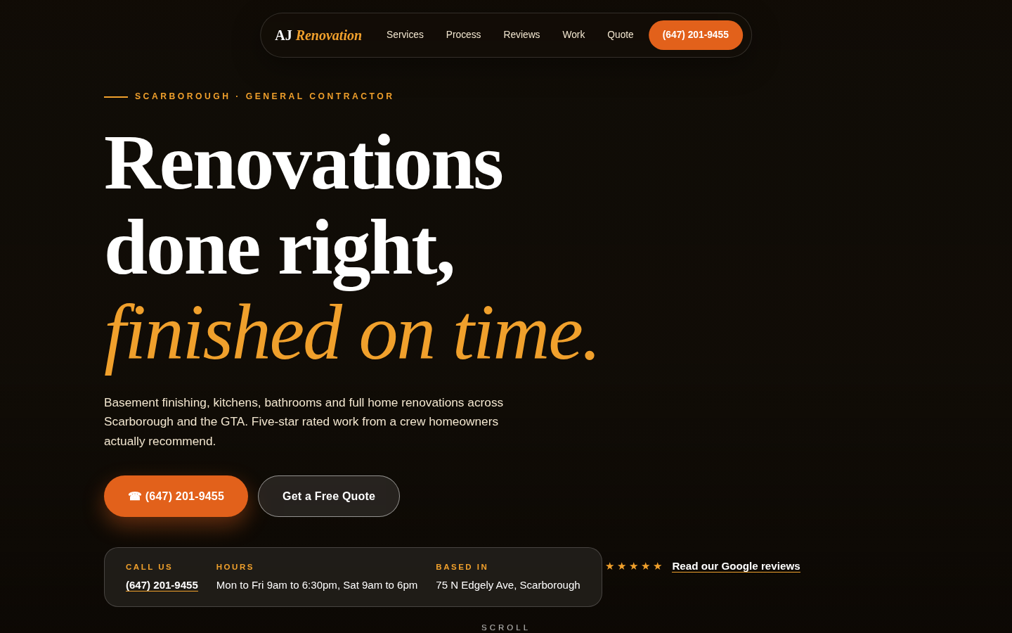 AJ Renovation website mockup